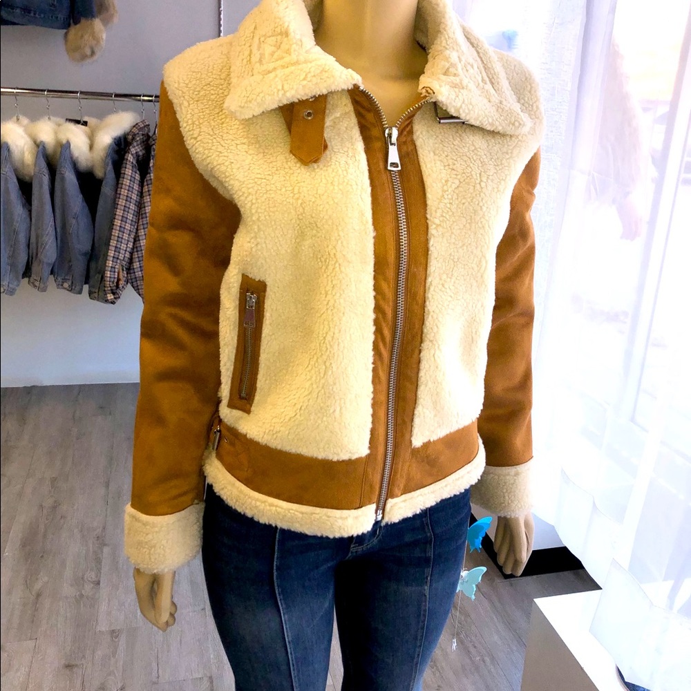 Shearling inspired ladies winter jacket